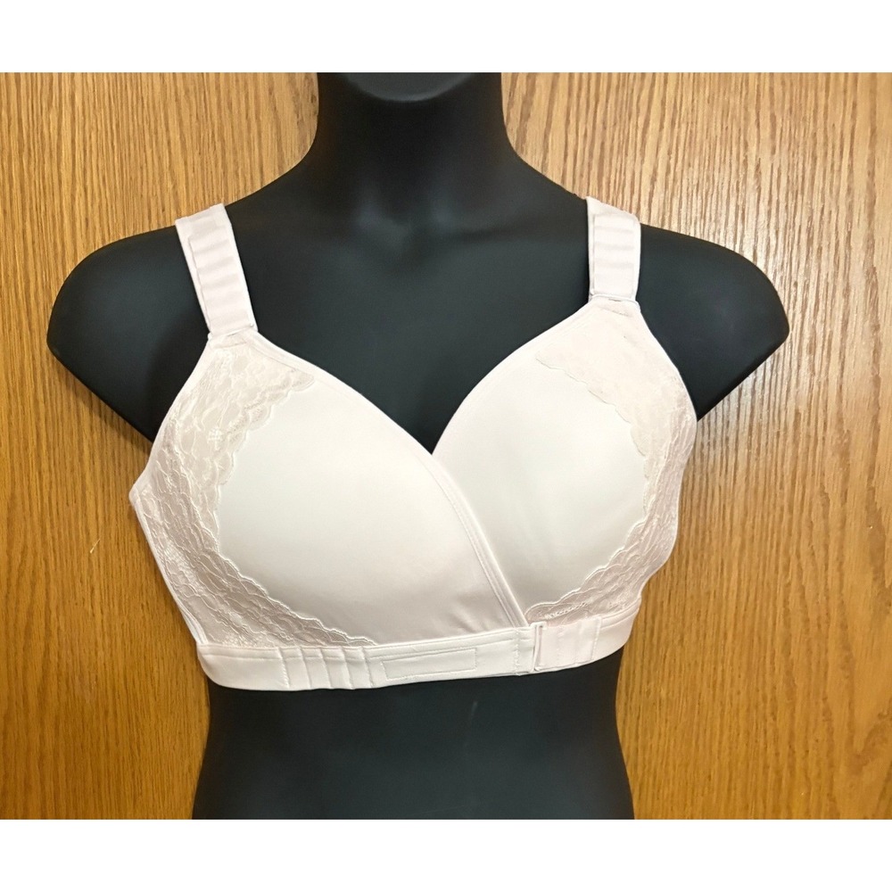 Sellyhug Front Closure Wireless Bra Pink Lace Trim Comfort Support Bra NEW